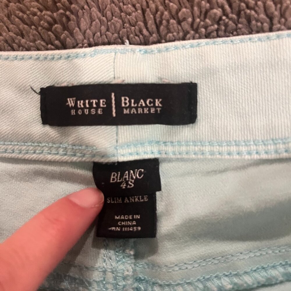 White House Black Market Slim Ankle Light Blue Pants